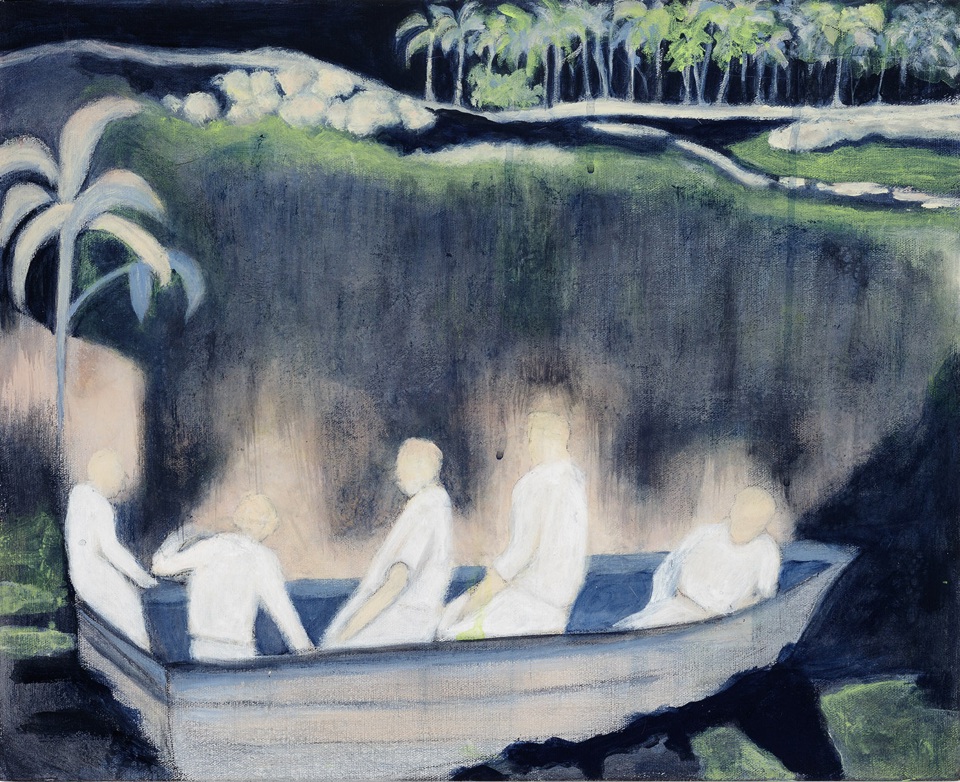 Ana Herter, Land Ahoy, 2024, acrylic paint on canvas, H490 mm x W500 mm. Season's Greetings 2025